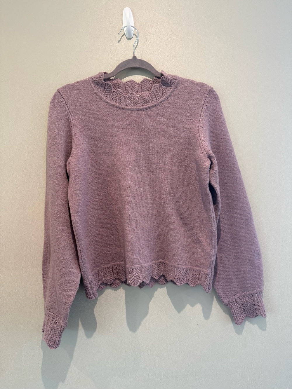 Soft Lavender Crewneck Knit Sweater